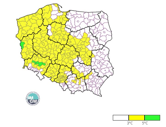 Mapa Polski z powiatami